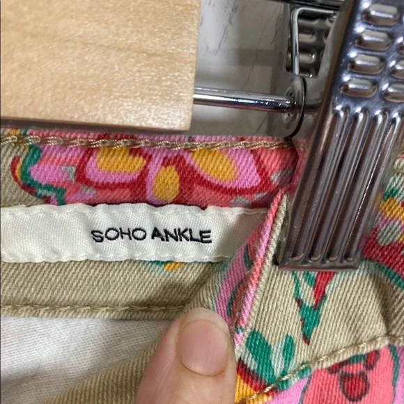 Jones New York Floral Ankle Pants - Pink and Tan - Picture 6 of 10